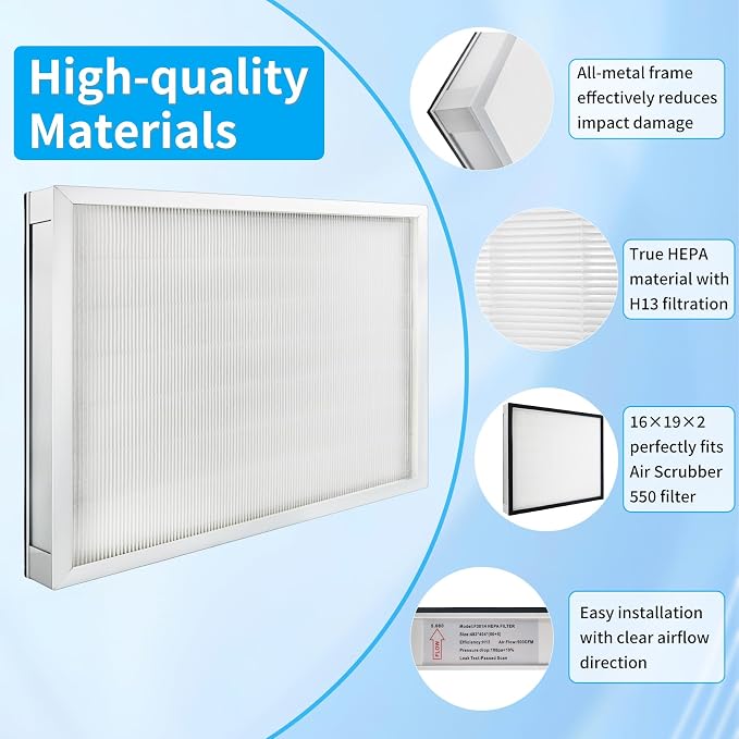 2 Pack F301H HEPA Filter, AS-550 Air Scrubber Stage 2 HEPA 550 Air Filter - Image 4