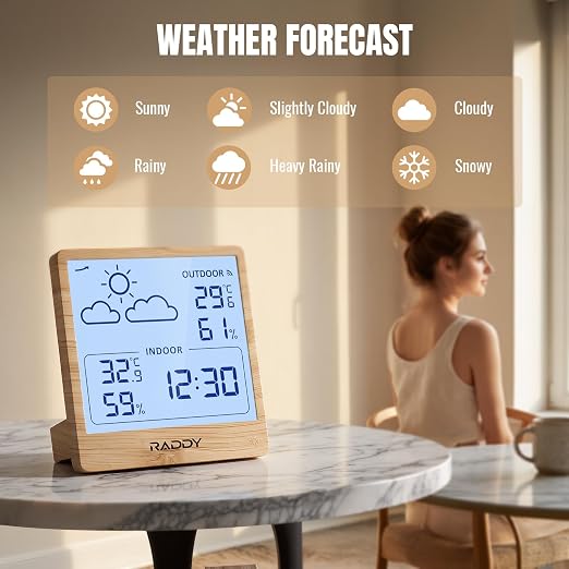 Raddy WF-50T Indoor Outdoor Thermometer Hygrometer Wireless Weather Station - Image 4