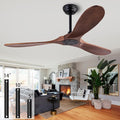 QUTWOB 52" Wood Ceiling Fan No Lights by QUTWOB