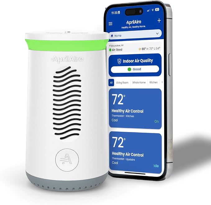 AprilAire ZAWTHCPV Smart Indoor 5-in-1 Wi-Fi Air Quality Monitor, App by AprilAire