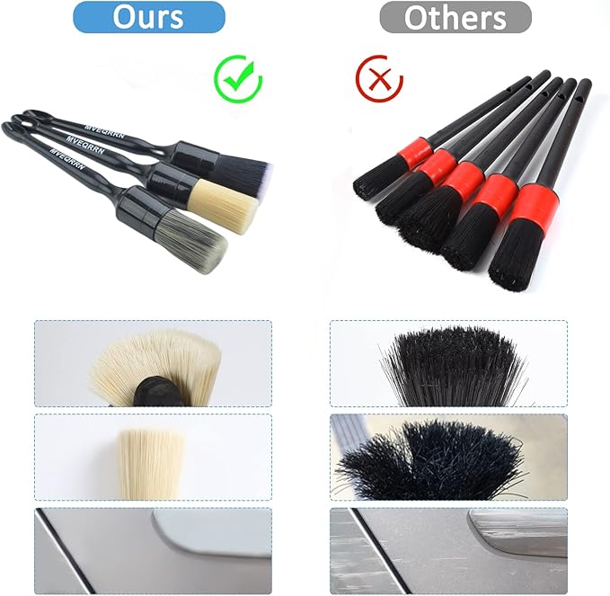 3pcs Car Detailing Brush Set-1pcs Boars Hair Car Detailing Brushes, Leather - Image 6