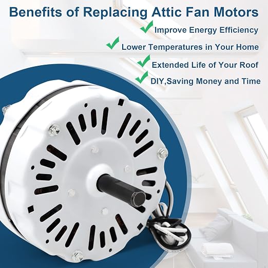 F0510B2944 F0510B2497 Power Vent Attic Fan Motor & 58033 Adjustable Thermostat - Image 4