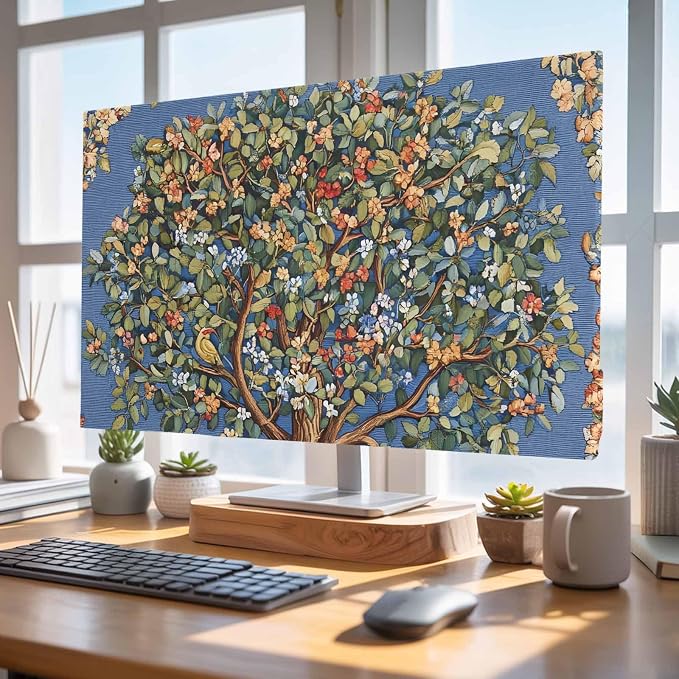 Vintage Trees Flowers Indoor TV Cover, Elastic TV Screen Protector Abstract - Image 4