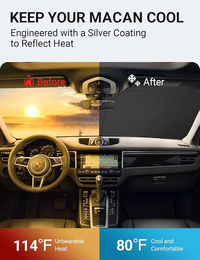 Proadsy Front Windshield Sun Shade Foldable Sunshade Protector - Image 3