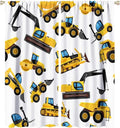 Kids Construction Equipment Window Curtains, Excavator Tractor Tow Truck Rod by SHElifestyle