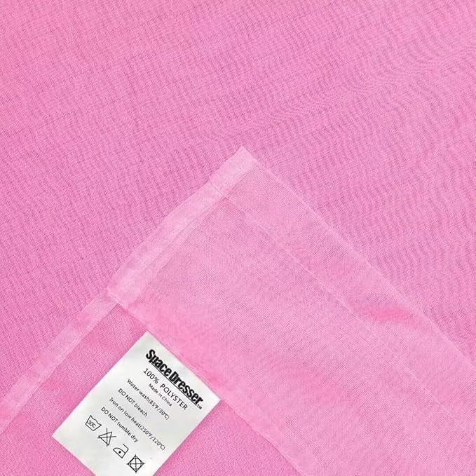 SpaceDresser Basic Rod Pocket Sheer Voile Window Curtain Panels Pink 1 Pair 2 Panels 70 Width 84 Inch Long for Kitchen Bedroom Children Living Room Yard（Pink, 70W x 84L）