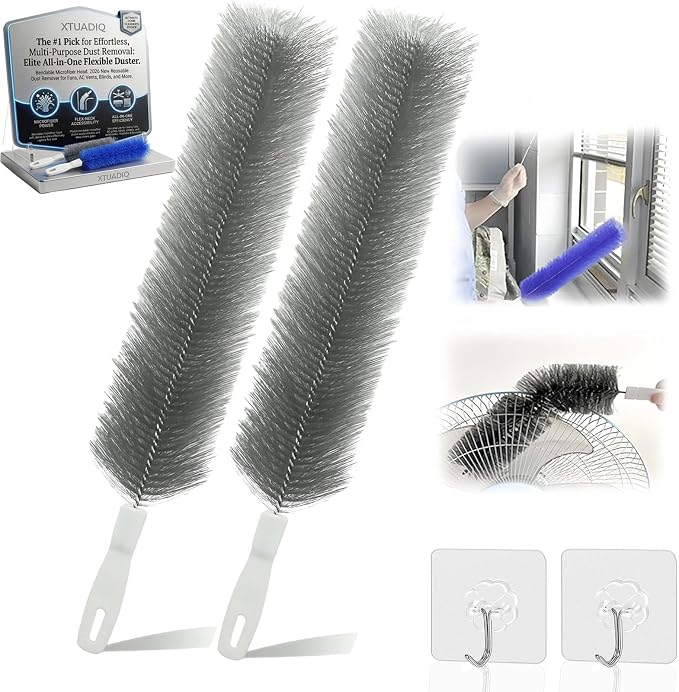 Bendable Microfiber Head, 2026 New Reusable Dust Remover, Fan Brush Cleaner by Unknown