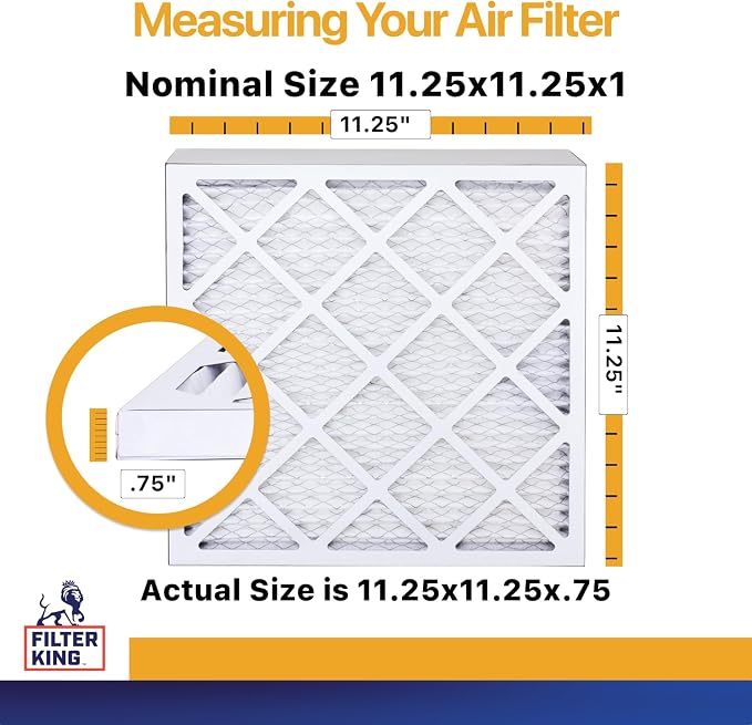 Filter King 11.25x11.25x1 Air Filter | 12-PACK | MERV 13 HVAC Pleated A/C - Image 2