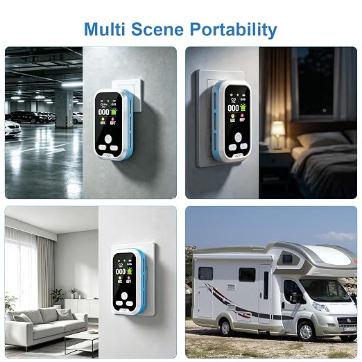 2 Pack Air Quality Detectors Plug in Wall Design, Upgraded 5 in 1 HD Screen - Image 8