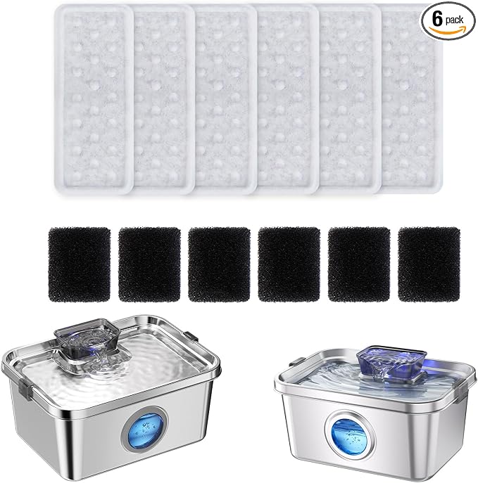 PETIMI Accessories Set for Pet Water Fountain- 6 pcs Packed Filters and 6 pcs by Unknown