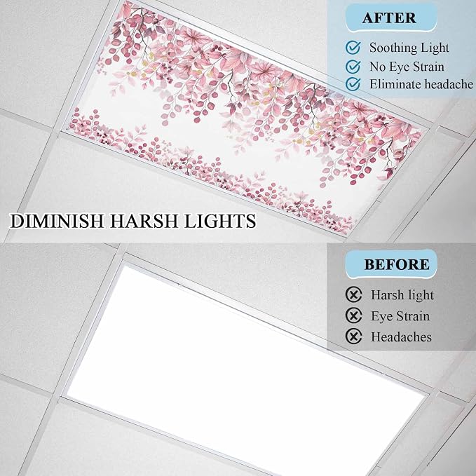 2 Pack Fluorescent Light Cover for Classroom Ceiling Light, Berry Branch Plant - Image 8