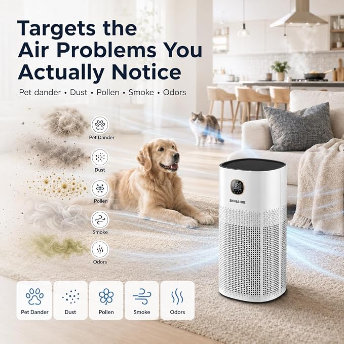 Bonaire Air Purifier for Home | for Large Rooms up to 3600 sqft | 3-in-1 HEPA13 - Image 2