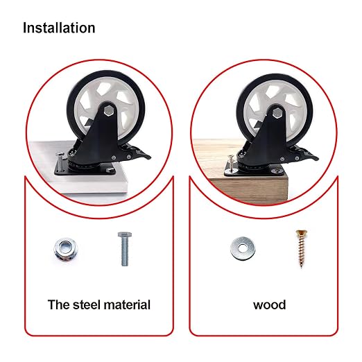 4" Swivel Casters Set of 8, Heavy Duty Locking Casters - Image 4