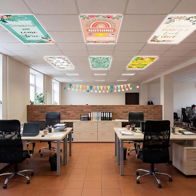 QOUBAI 6PCS Fluorescent Light Covers, 4x2 Feet Magnetic Light Cover Fluorescent - Image 6