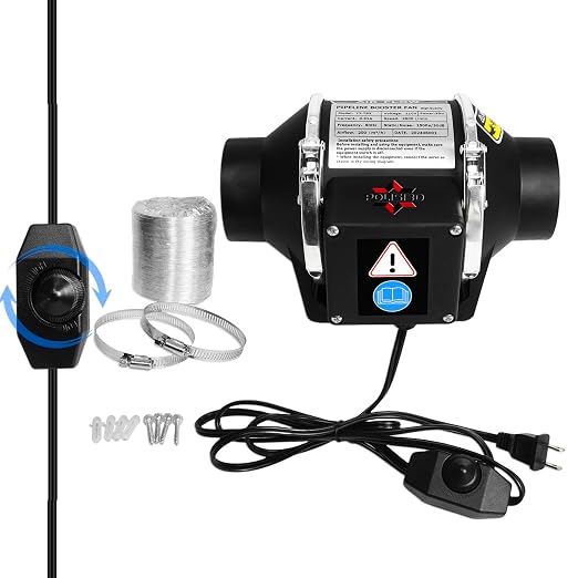 POLISI3D Powerful 3 Inch Duct Fan Ventilation AC Vent Blower Exhaust Air Fan by POLISI3D