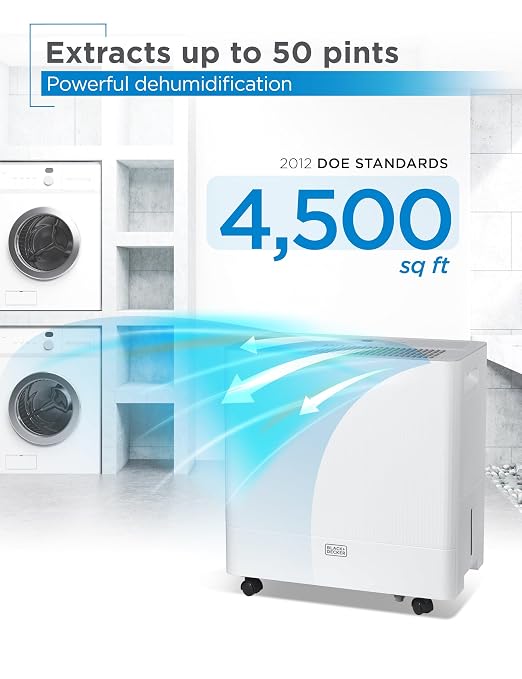 BLACK+DECKER 50-Pint Portable Dehumidifier - Image 2