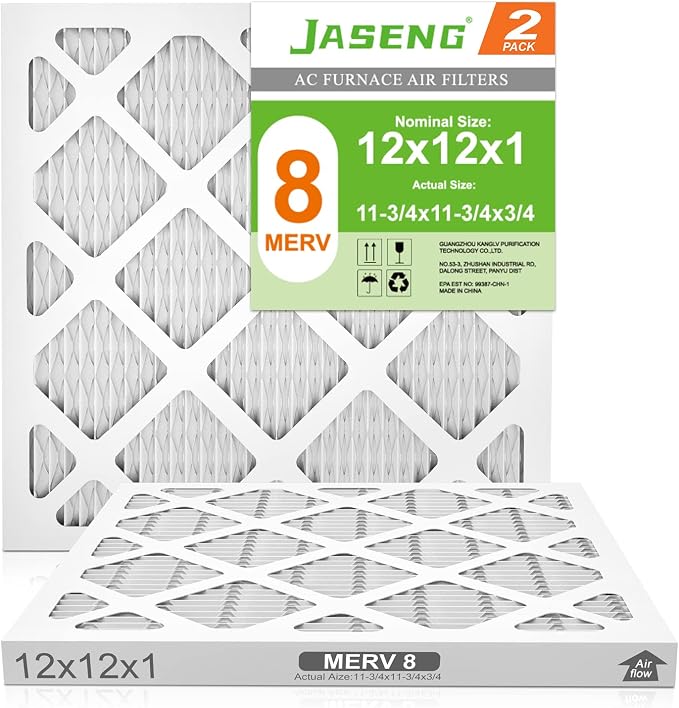 12x12x1 AC Furnace Air Filters, MERV 8 Dust Defense, JASENG MPR 600 Pleated by NewFilter