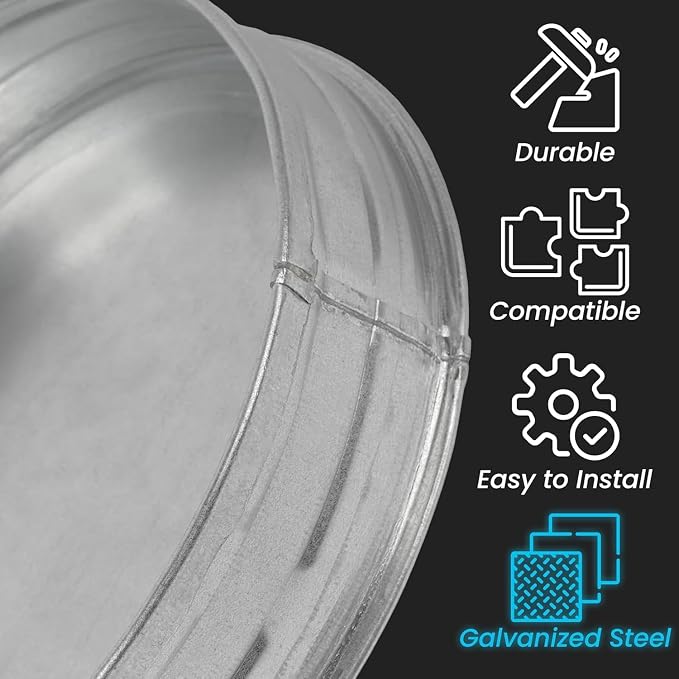 Repa Market 12.5 Inch Metal Tee Cap – Round Metal Duct Cap - Image 7