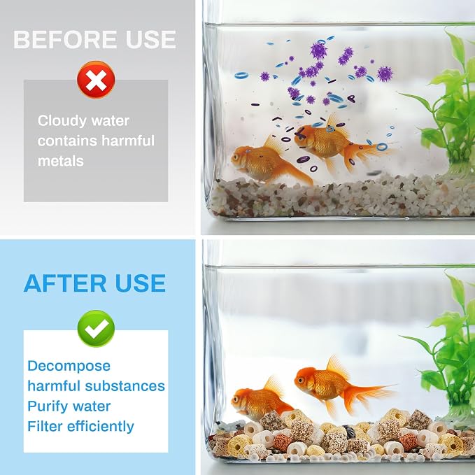 Timgle 3 Bags Aquarium Filter Media Bio Balls Ceramic Rings Set 1500 g Total - Image 6