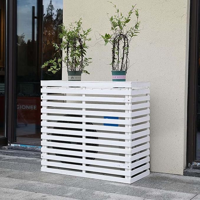 Wood Air Conditioner Fence Screen by Unknown