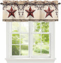 Farmhouse American Valances for Windows, Country Star Berries Vintage Wood by Unknown