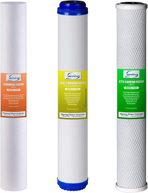 iSpring F3WCB32-O 20" x 2.5" Water Filters Remove Sediments, Chloramine by iSpring