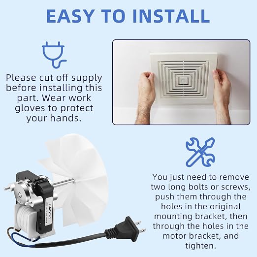 AMI PARTS Universal Bathroom Vent Fan Motor Kit SM550 Electric Motors Fit - Image 5