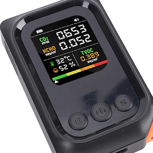 5 in 1 Air Quality Detector, CO2 TVOC HCHO Temp Humid Monitor Rechargeable - Image 3