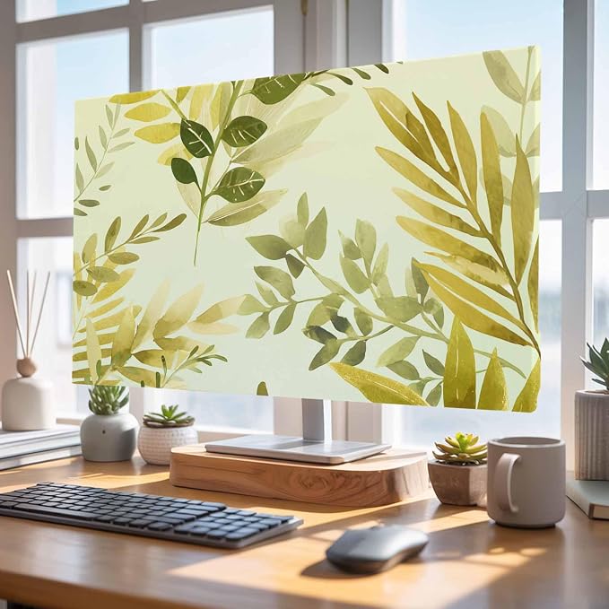 Watercolor Country Leaf Indoor TV Cover, Elastic TV Screen Protector Yellow - Image 4