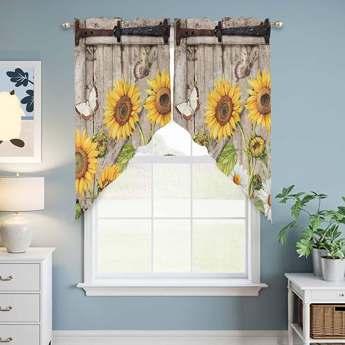 Farmhouse Sunflowers Swag Valances - Image 6