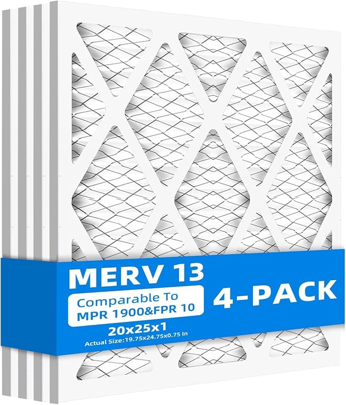 20x25x1 Furnace Air Filters, MPR 1900 & FPR 10, MERV 13 Pleated Air Filter by Chenzhit