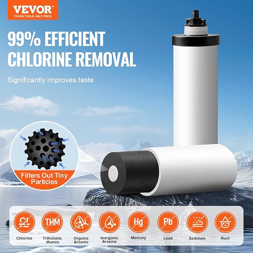 VEVOR Gravity-fed Water Filter System, 2.25G 304 Stainless-Steel Countertop - Image 2