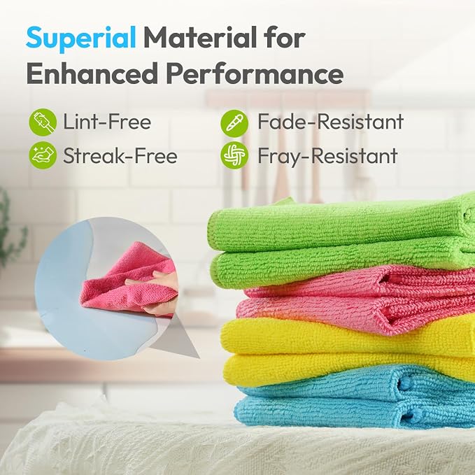 Microfiber Cleaning Cloth, 12 Pack, 12x12 Inch - Image 3