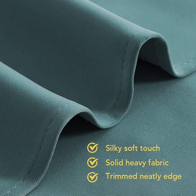 NICETOWN Bedroom Curtain Panels Blackout Draperies, Thermal Insulated Solid Grommet Blackout Curtains/Drapes (Sea Teal, One Pair, 42 by 45-Inch)