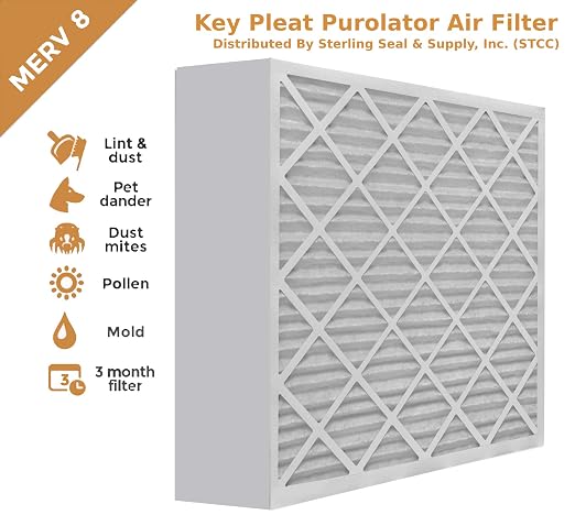 Sterling Seal KP-5251525519x2 Purolator Key Pleat Extended Surface Pleated Air - Image 3