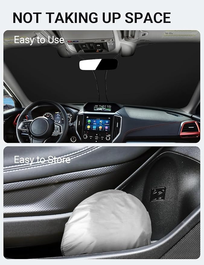 Proadsy 2026 Upgrade Front Windshield Sun Shade Foldable Sunshade Protector - Image 9