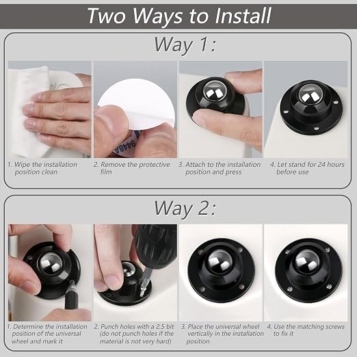 Self Adhesive Caster Wheels 1 Inch Swivel Wheels Low Profile - Image 4