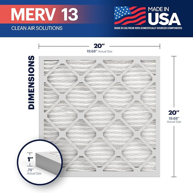 BNX TruFilter 20x20x1 MERV 13 AC Furnace Air Filter - Image 2