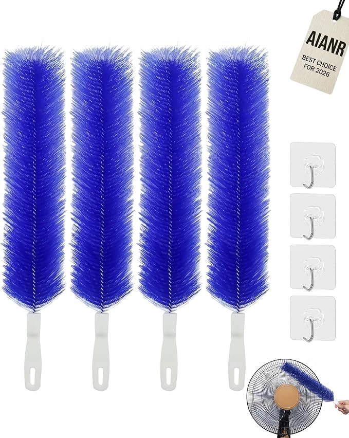 Bendable Microfiber Head Reusable Dust Remover Fan Cleaning Brush Flexible by AIANR