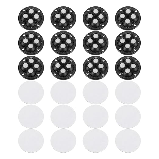 uxcell 12Pcs Mini Self Adhesive Caster Wheels, 1.85" x 0.55" 360° Rotation by uxcell