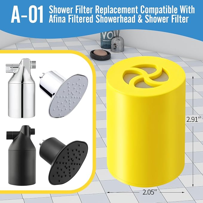 DerBlue 3PCS A-01 Multi-Stage shower head filter replacement Compatible - Image 2