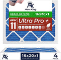 MervKing 16x20x1 Air Filter Actual Size: 15.7" x 19.7" x 0.75" MERV 11 MPR by MervKing