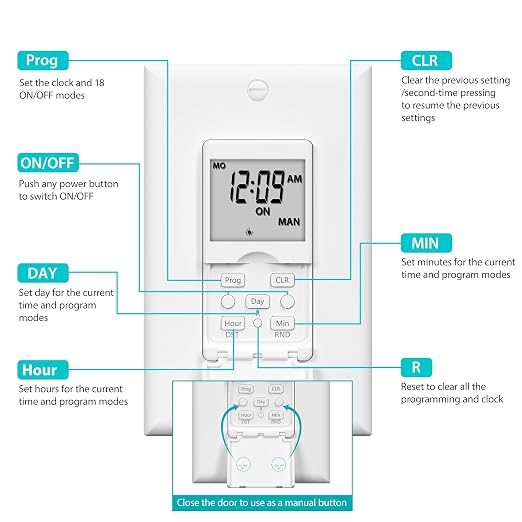 BN-LINK 7 Day Programmable in-Wall Timer Switch - Image 9