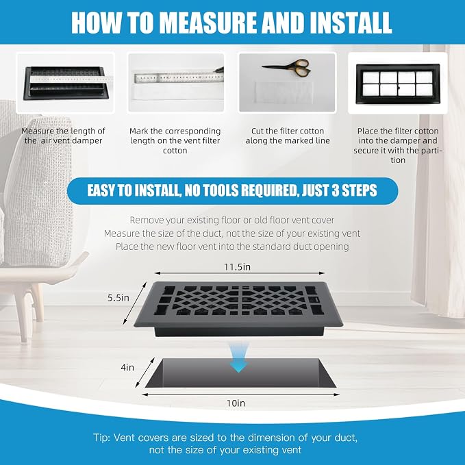Matte Black Floor Register - Image 6