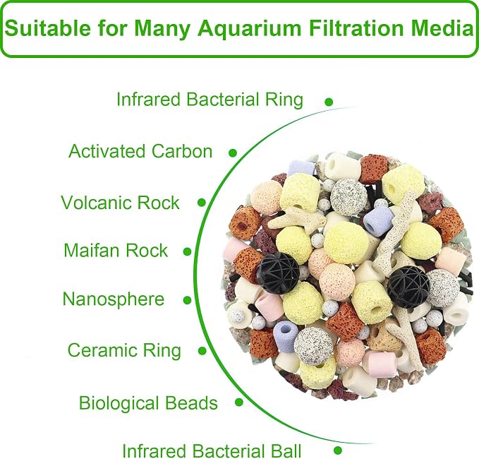 10 Pcs 3" x 8" Aquarium Filter Media Bags, Fish Tank Media Mesh Filter Net Bags - Image 2
