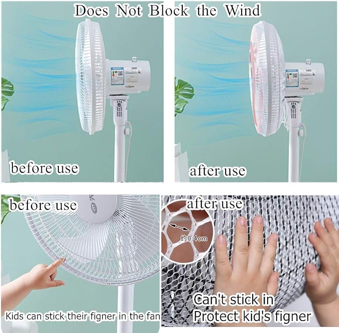 2 Pack-18" Fan Safety Protection Cover, Kid Children Finger Protect Fan Net - Image 4