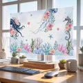 Summer Jellyfish Octopus Seahorse Indoor TV Cover, Elastic TV Screen Protector by Unknown