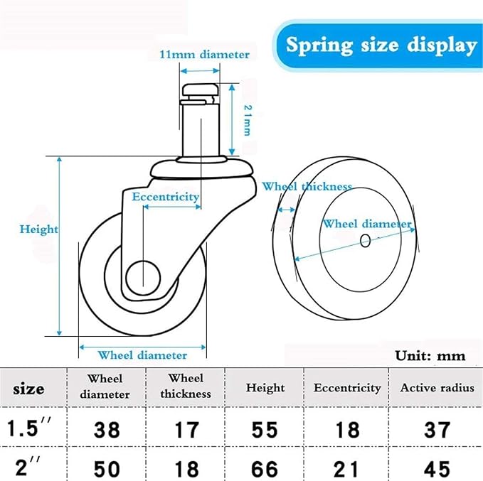 Trolley for Furniture Casters for Moving Furniture Casters 8mm Plunger Air - Image 2