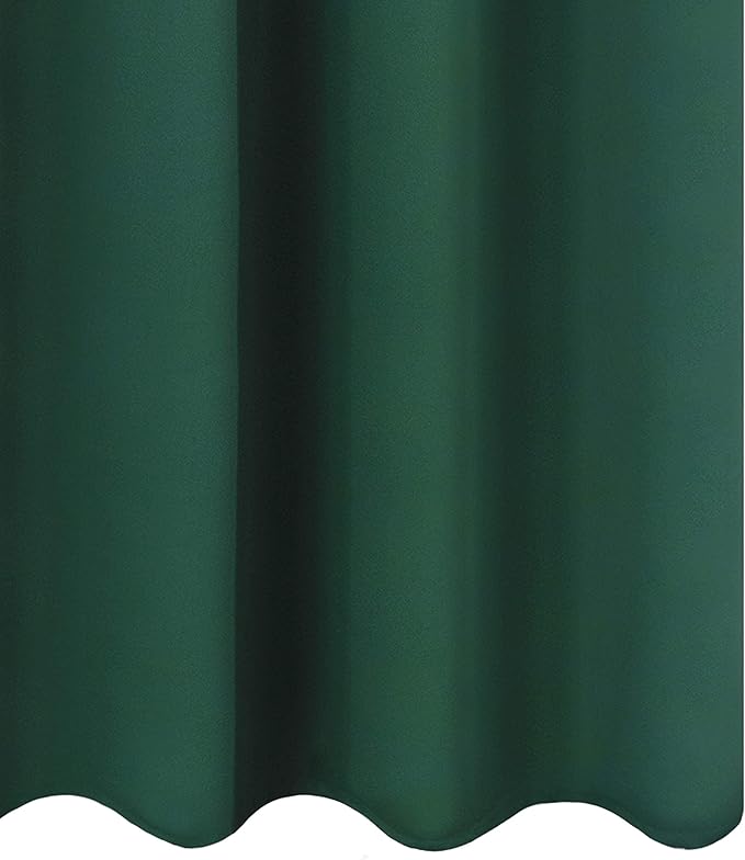 LEMOMO Dark Green Bedroom Blackout Curtains/52 x 63 Inch Long/Set of 2 Curtain Panels/Thermal Insulated Room Darkening Curtains for Bedroom