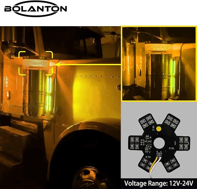 2PCS Air Cleaner LED Light 5" Truck Decorative Hex Style Air Filter Lamp - Image 2